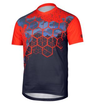Etape – pánský volné triko DIRT, modrá/oranžová