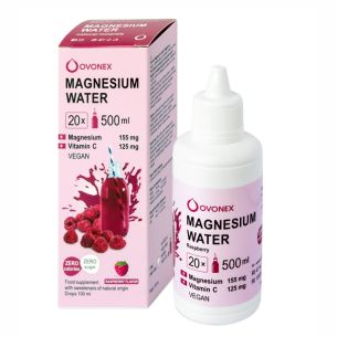 kapky OVONEX Magnesium water Raspberry 20 x 500 ml
